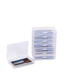 Caja de fotos de 4x6 pulgadas, caja de almacenamiento de carcasa de plástico de 6 piezas, caja organizadora de fotos, caja de almacenamiento de fotos, caja de almacenamiento exquisita, caja de almacenamiento con tapa, caja de almacenamiento de gran capacidad, caja organizadora con asa multifuncional, caja organizadora de almacenamiento, cesta de almacenamiento, caja de fotos, caja de almacenamiento - Multicolor - Ver 4