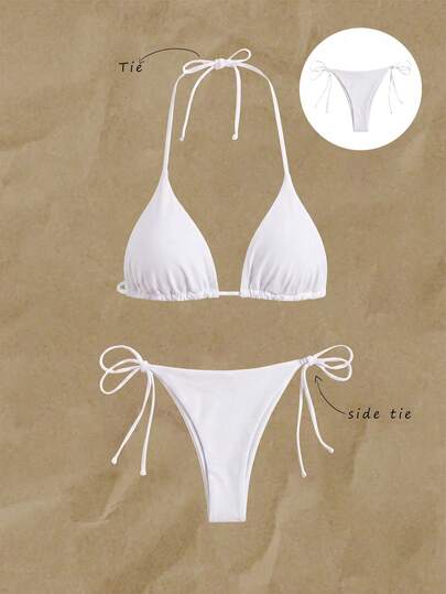 Swim Basics Summer Beach Tie Side Bikini Thong