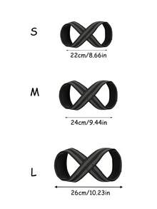 1pc Unisex Figure 8 Lifting Wrist Straps, Durable Weightlifting Support For Deadlift & Powerlifting, Ideal Cross Training Gym Accessories - Black - View 3