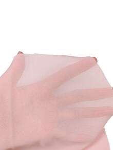 Lumivelle Đầm maxi nữ kiểu Trung Đông, cổ cao, eo xoắn, chất liệu xuyên thấu. - Hồng - Xem 4