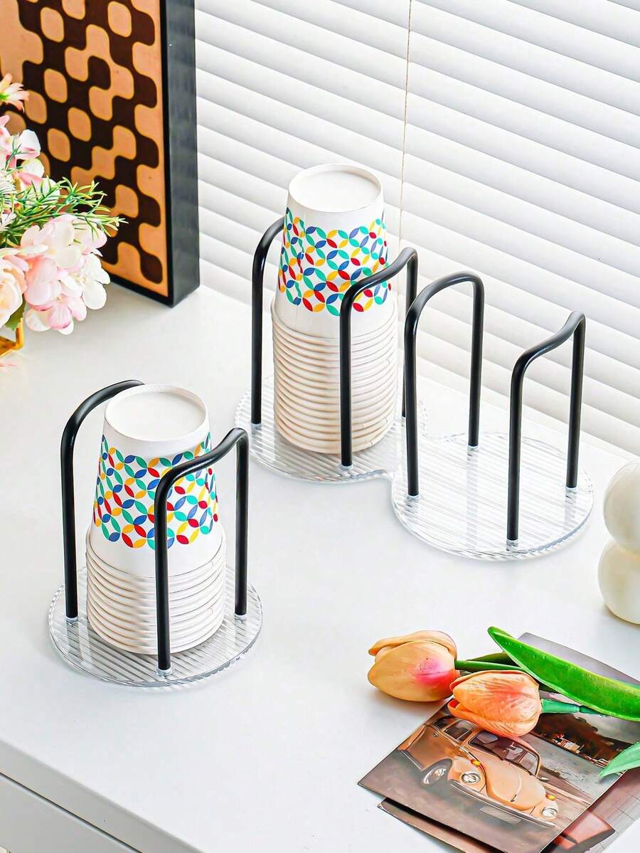 1pc Simple Space-Saving Disposable Cup Dispenser, For Household And Office Use, Drainage Cup Holder For Kitchen Worktop - Multicolor - View 1