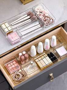 5 Pcs Transparent Drawer Storage Box, Cosmetic Storage Box Kitchen Storage Box Kitchen Utensils - Clear - View 11