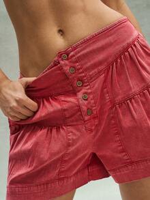 Bohemela Women Shorts - Red - View 6