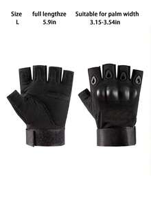 1 Pair Men's Half-Finger Tactical Gloves: Perfect For Outdoor Sports, Hunting, Airsoft, And Motorcycle Riding. - Multicolor - View 6
