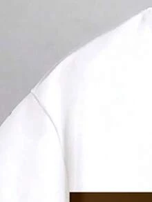SHEIN 春夏青少年男童休闲时尚创意个性清新简约优雅意大利国旗白卡其条纹图案字母印花T恤短裤套装，舒适日常穿着 - 彩色 - 查看 5