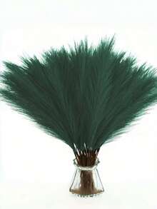 Elegant Real Touch Fluffy Dark Green Pampas Grass 55cm Boho Artificial Flowers For Vase Filler Home Wedding Decor Gift For Halloween Christmas Easter Valentine's Day Mother's Day (8/16/24/40pcs) - Dark Green - View 6