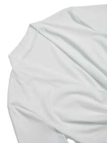 EMERY ROSE Camiseta casual de mujer de manga corta con diseño de torsión de unicolor - Blanco - Ver 4