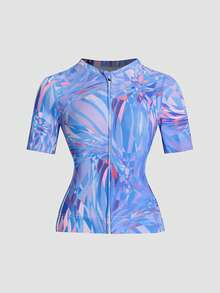 Exploreva Women's Outdoor Sports Casual Printed Short Sleeve Cycling Jersey - Multicolor - View 7