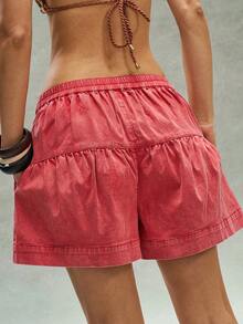 Bohemela Women Shorts - Red - View 7