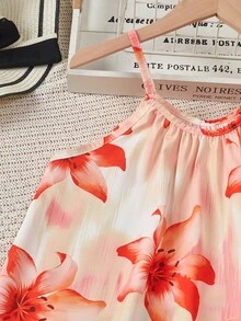 SHEIN Đầm đi biển không tay in hoa dành cho bé gái tuổi teen - Nhiều màu - Xem 7