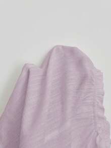 Elamini White Sexy Off Shoulder Petal Sleeve Frill Trim Fitted Blouse, Slimming Fit For Spring/Summer Vacation - Mauve Purple - View 7