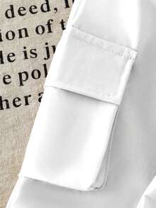 SHEIN Elladie kids Bộ 2 món cho bé gái tuổi teen, áo thun và quần cargo, áo thun cổ tròn tay ngắn thêu nơ và quần, trang phục thời trang cho mùa xuân/hè. - Hồng - Xem 9