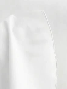 Elamini 方领褶裥腰部喇叭下摆女式上衣 - 白色 - 查看 6