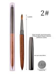 Olasalon 100% Pure Sable Acrylic Nail Brush, Sandalwood Handle, Suitable For Professional Application Of Acrylic Nail Polish And Acrylic Powder. - Chocolate Brown - View 13