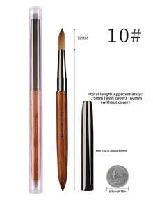 Olasalon 100% Pure Sable Acrylic Nail Brush, Sandalwood Handle, Suitable For Professional Application Of Acrylic Nail Polish And Acrylic Powder. - Chocolate Brown - View 16
