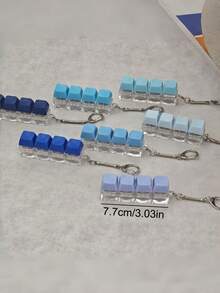 1PC Multicolor 4 Key Keyboard Keychain Stress Relief Toy Finger Fidget Keycap Pendant For Anxiety Tension Pressure Release Unisex Daily Office Travel Home Decoration - Multicolor - View 2