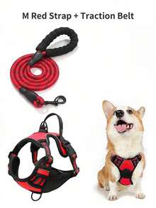 Dog Harness, Adjustable Soft Padded Vest, Reflective No-Choke Oxford Vest With Control Handle & Car Seatbelt Loop (Optional) – Includes Free Heavy-Duty 5ft Leash - Multicolor - View 18