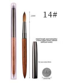 Olasalon 100% Pure Sable Acrylic Nail Brush, Sandalwood Handle, Suitable For Professional Application Of Acrylic Nail Polish And Acrylic Powder. - Chocolate Brown - View 12