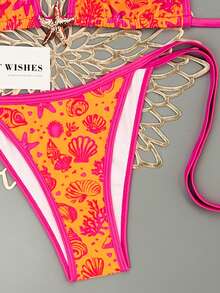 Swim Mod Baju Renang Tankini Longgar Musim Semi/Panas 2026 untuk Wanita, Melangsingkan, Dekorasi Bintang Laut, Set Bikini Dua Potong Leher Halter untuk Liburan Pantai & Pemotretan - MultiWarna - View 4