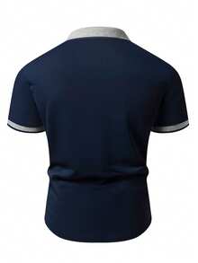 Calvornis Kemeja Polo Pria Lengan Pendek Kasual Serbaguna Motif Ksatria, Cocok untuk Perjalanan dan Acara Formal. - MultiWarna - View 2