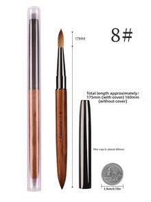 Olasalon 100% Pure Sable Acrylic Nail Brush, Sandalwood Handle, Suitable For Professional Application Of Acrylic Nail Polish And Acrylic Powder. - Chocolate Brown - View 11