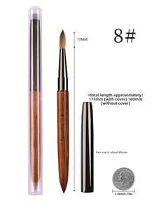 Olasalon 100% Pure Sable Acrylic Nail Brush, Sandalwood Handle, Suitable For Professional Application Of Acrylic Nail Polish And Acrylic Powder. - Chocolate Brown - View 8