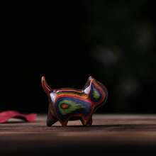 SHEIN 1pc Handmade Wooden Carving Bell Cat Figurine, Home Decor, Office Desk Ornament, Cute Kitty, Gift For Cat Lovers,Home Decor,Kitchen Decor Decor,Room Decor,Christmas Decor,Party Decor,Decorative Crafts,Desk Ornaments,Table Decorative Ornaments,Party Gift Decorations,Christmas Decorations,Christmas Gift. - 1PC - View 11