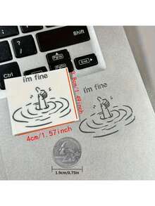 I'm Good "Fun Satirical Metal Sticker - Waterproof Glossy Paper Laptop Sticker, Humorous" I'm Good "Design, Easy To Tear And Stick, Suitable For DIY Technology Accessories (Disposable) - Silver - View 4