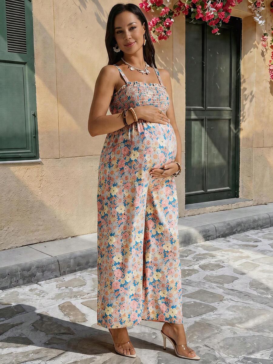 Bộ áo liền quần bầu họa tiết hoa nhí thời trang - Nhiều màu - Xem 1