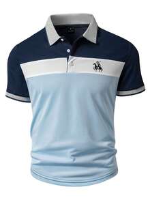 Calvornis Kemeja Polo Pria Lengan Pendek Kasual Serbaguna Motif Ksatria, Cocok untuk Perjalanan dan Acara Formal. - MultiWarna - View 3