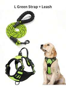 Dog Harness, Adjustable Soft Padded Vest, Reflective No-Choke Oxford Vest With Control Handle & Car Seatbelt Loop (Optional) – Includes Free Heavy-Duty 5ft Leash - Multicolor - View 28