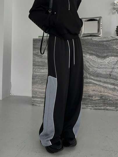 STEELVANCE 男士休闲直筒撞色裤