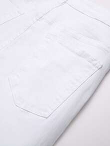 Manfinity Hypemode Plus Size Men's Denim Skinny Shorts - White - View 8
