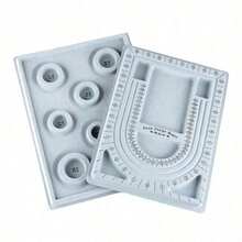 [3 Bandejas de Cuentas] 1 pieza/2 piezas/3 piezas Bandeja de Cuentas, Plato de Diseño de Cuentas DIY para hacer pulseras y collares, Herramientas de Medición de Forma DIY - Gris - Ver 15
