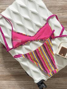 Swim Mod Bộ bikini hai mảnh vải jacquard dành cho nữ, thích hợp cho mùa xuân/hè. - Nhiều màu - Xem 2