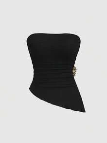 Sweetra Damen sexy ärmelloses Crop Top Set, verschiedene Farben, Sommer - Verschiedenfarbig - Übersicht 6