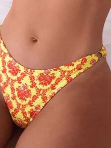 Swim Mod Bộ bikini hai mảnh màu vàng trơn tối giản in hoa, thích hợp cho kỳ nghỉ Xuân/Hè 2026, đồ bơi cao cấp dành cho bãi biển và chụp ảnh, bộ bikini nâng ngực cho nữ, trang phục đi nghỉ mát, bộ bikini nữ. - Nhiều màu - Xem 5
