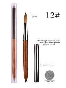 Olasalon 100% Pure Sable Acrylic Nail Brush, Sandalwood Handle, Suitable For Professional Application Of Acrylic Nail Polish And Acrylic Powder. - Chocolate Brown - View 15