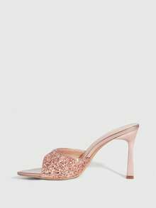 CUCCOO SZL Women Shoes Spring And Summer New Champagne Glitter One Piece Peep Toe Women's High Heel Sandals Slippers Fashion Comfortable Versatile Sexy Party Women's Sandals Peep Toe Sandals Prom Heels Summer Shoes - Gretel Champagne - View 8