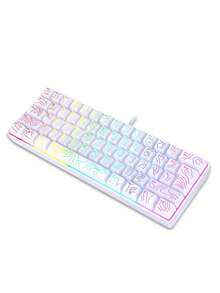 Teckwe 1 Wired 61 Key Mechanical Keyboard Shell, Fast Response, High Sensitivity, Comfortable Typing Operation, Smooth Typing Operation, Anti Ghosting, Compact Size, Suitable For Office Work Games, PC Laptops, Desktops, General Daily Business Learning, Home Entertainment, Fashion Games, Essential Tools - View 12