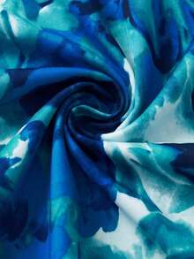 GlowEve CURVE Đầm hoa không tay thanh lịch dành cho nữ cỡ lớn, có nơ thắt eo. - màu xanh lá - Xem 3