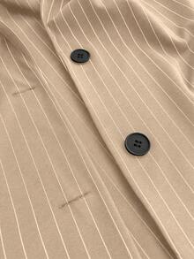 Maweii Plus Size Women's Striped Off-The-Shoulder Sexy Blazer - Khaki - View 7