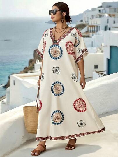 Parysyn 大码梭织休闲夏季女士连衣裙，适合愉快假期