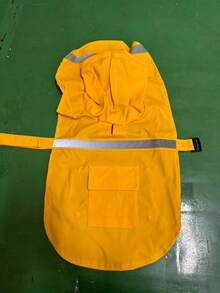 Large Dog Raincoat Adjustable Pet Water Proof Clothes Lightweight Rain Jacket Poncho Hoodies With Strip Reflective - Yellow - View 4