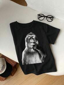 Camiseta de manga corta para niño, casual y minimalista, adecuada para el verano - Blanco - Ver 6