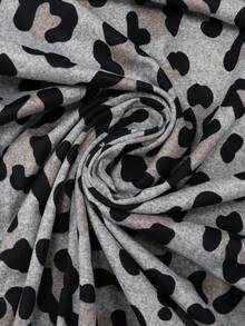 Resyla Leopard Print Digital Pattern Plus Size Women's Long Loose Round Neck T-Shirt, Suitable As Gift - Multicolor - View 3
