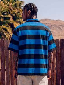 AXEPEAK Men's Striped Short Sleeve Polo Shirt - Multicolor - View 2
