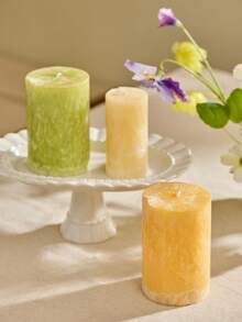 Cirelle Lilin Pilar Tekstur Rustic | Lilin Dekoratif Beraroma Tahan Lama untuk Ruang Tamu | Lilin Pilar Lilin Asli Berkualitas Tinggi Tanpa Asap - multi rasa - View 3