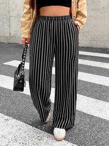 SHEIN EZwear Plus Size Casual Minimalist Leopard Print Pants, Suitable For Summer - Multicolor - View 7