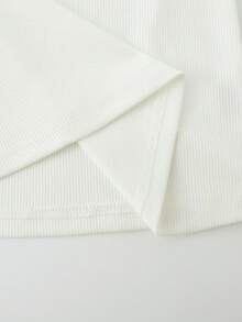 Everyssa Bộ đồ hai mảnh dệt kim dành cho nữ, áo tank top không tay cổ tròn phối quần kẻ sọc hình học, thêu họa tiết, kiểu dáng thường ngày, đa năng cho mùa hè. - Đen và trắng - Xem 5